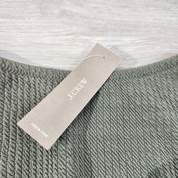 J. Crew Green Textured Curved Waist Cheeky Bikini Bottom New With Tags Womens XL - Picture 5 of 16